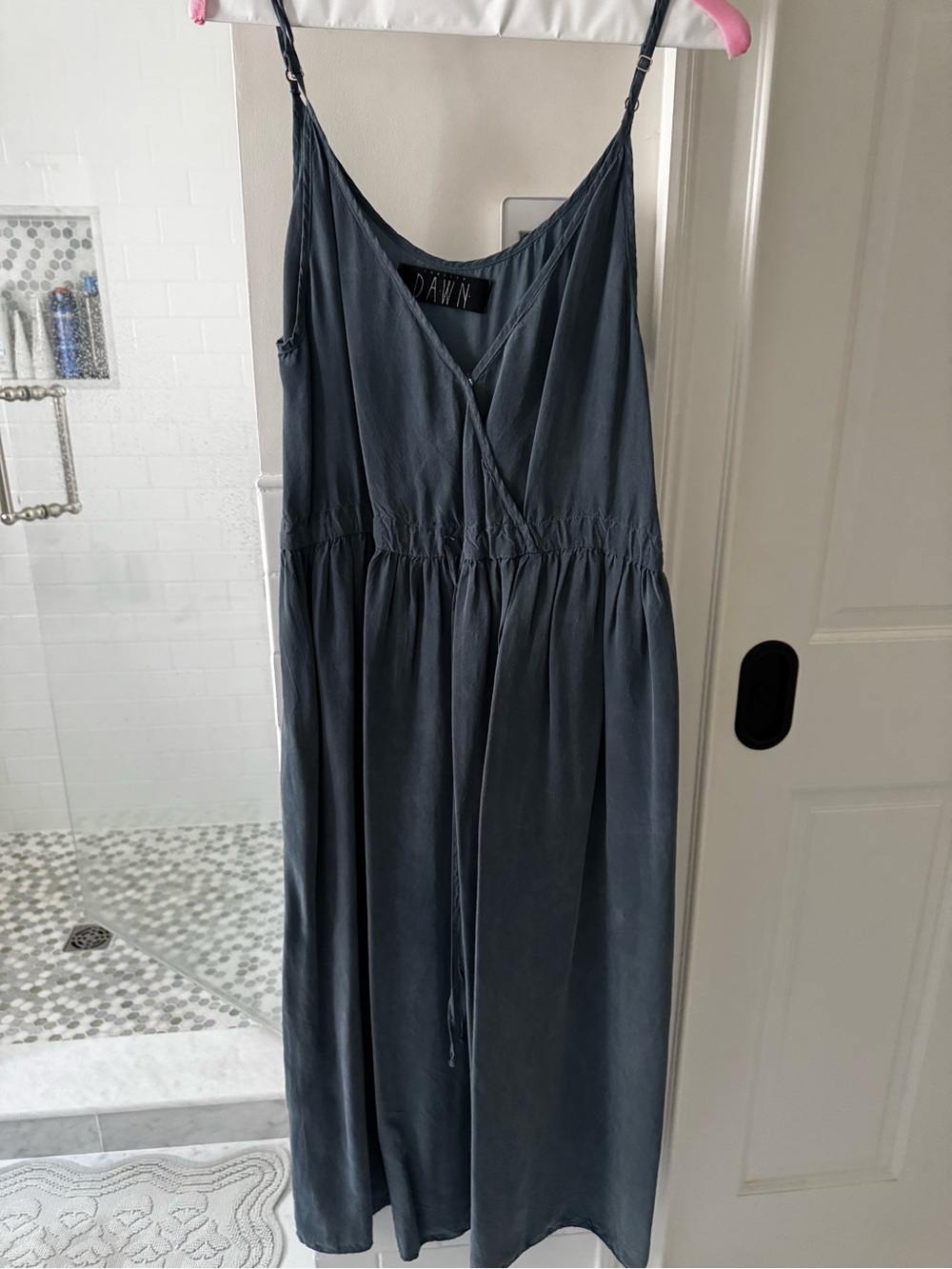 Christy Dawn Lincoln Midi Dress in Dusty Blue Size Small - Picture 2 of 3